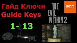 The Evil Within 2 ГАЙД Все ключи от шкафчиков 1-13 , Все статуэтки, ключики, расположение статуи