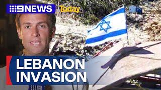 Israel soldiers raise flag over southern Lebanese village | 9 News Australia