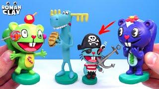 Happy Tree Friends  Nutty, Lumpy, Petunia, Russell with Clay | Roman Clay Tutorial