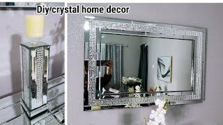 DIY CRYSTAL WALL MIRROR AND CANDLE HOLDER