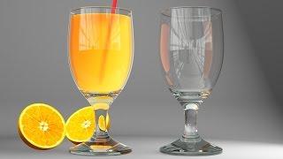 3ds max - vray realistic glass and juce, modeling, lighting and rendering