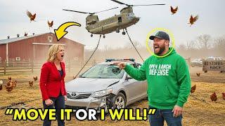 HOA President LOSES IT, Crashes Into My Barn — I Had Her Car Airlifted by a Chinook at Sunrise