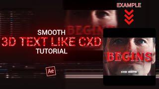 smooth 3d text like CXD - after effects tutorial