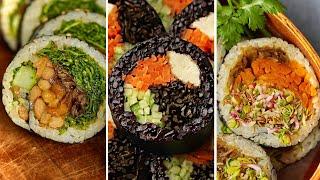 4 simple and delicious Korean Kimbap dishes.