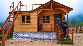 2 Days in Wooden Tiny House - Caught in a Heavy Rain - Off The Grid