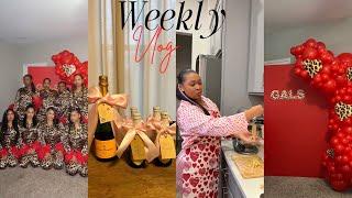 WEEKLY VLOG | Cheetah Theme Galentines + Girls Pasta Night + New Goals + House Updates & More