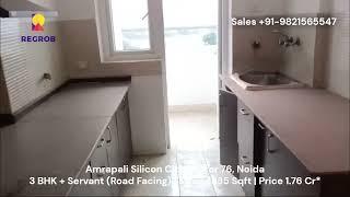 3 BHK+Study Resale Flat in Sector 76 Noida |₹ 1.76 Cr*|+91-9821565547 | Amrapali Silicon City #flat