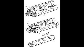 Костер Нодья из трех бревен