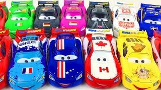 Lightning McQueen Cars Disney New Toys Сolors of Сountries Cartoon for Kids