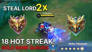 Johnson STEALED LORD 2 TIMES  ( 18 WINSTREAK SOLO RG QUEUES ) | JS MID ~ Mobile Legends: Bang Bang