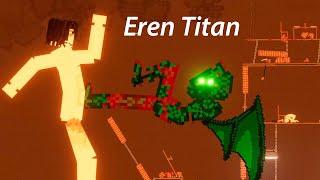 Eren Titan VS Cthulhu on [Volcanic Sea] in People Playground