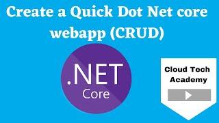 Create a Dot Net core web app (CRUD) easily |  Razor pages |tutorial for beginners