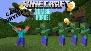 Minecraft, but there is a HUGE ZOMBIE HORDE CHASING ME...