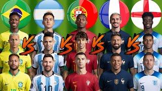 Brazil  Argentina  Portugal  France  England  5 National Team Comparisons 