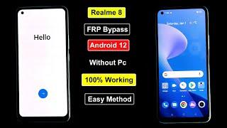 Realme 8 FRP Bypass Android 12 | Realme RMX3085 FRP Unlock/Gmail Remove Without Pc Easy Method A12