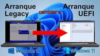 Como cambiar el arranque Legacy a UEFI para instalar Windows 11 (MRB a GPT)