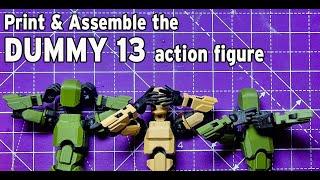 How to assemble a 3D printed Dummy 13 articulated action figure