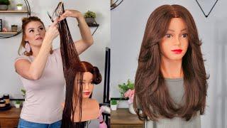 LONG HAIR | CURTAIN BANG TUTORIAL | LAYERS | FACE FRAMING | HOW TO