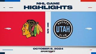 NHL Highlights | Utah HC vs. Blackhawks - October 8, 2024