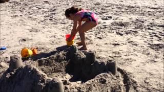 Megan & Jodie build a sand castle