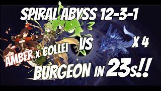 Amber & Collei Wiped Out Abyss 3.1 12-3 in 23s! Freeze Burgeon Showcase