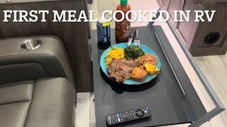 Cooking First Meal In My RV Travel Trailer 2024 Flagstaff 832DBS