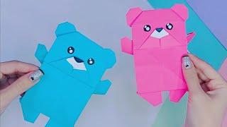 DIY|Origami paper bear|Оригами медвежонок из бумаги