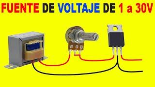 Como Hacer Una Fuente de Voltaje Variable de 1v a 30v!