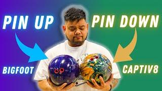 WHY PIN DOWN?? | Pin down vs pin up explained | DV8 Captiv8 Radical Bigfoot | Bowling Ball Review