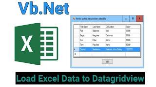 Load excel data to datagridview in vb.net