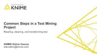 Common Steps in a Text Mining Project