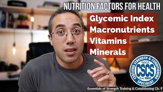 Nutrition Factors for Health | CSCS Chapter 9