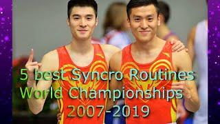 5 best Men's Synchro Trampoline routine.World championships 2007-2019