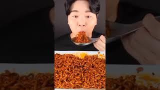 ASMR MUKBANG | SPICY BLACK BEAN NOODLE & FRIED CHICKEN  SPAM CHEESE BALLS EATING