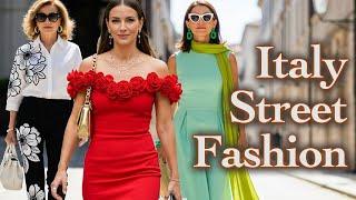 Gorgeous Street Fashion in Milan. Beautiful People Wearing the Prettiest Summer Fashion