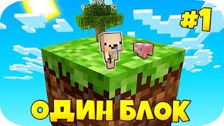 НУБИК МАКСИМКА ВЫЖИВАЕТ В Майнкрафт Скайблок, но у Меня Только ОДИН БЛОК - Minecraft Skyblock #1