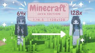 How to apply 128x128 skin -  Minecraft Java Edition! 1.16.5 - 1.12.2