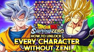 How To Unlock ALL EVERY Character WITHOUT Zeni In Dragon Ball Sparking Zero