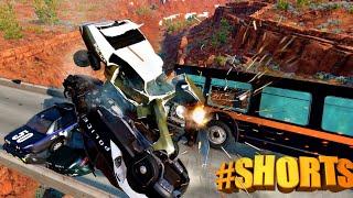 Crazy Bus vs Cops ||| CAR CRASH COMPILATION BEAMNG DRIVE #shorts