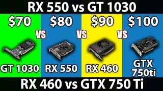 GT 1030 vs RX 550 vs GTX 750 Ti vs RX 460 | G4560 | Gaming Benchmarks