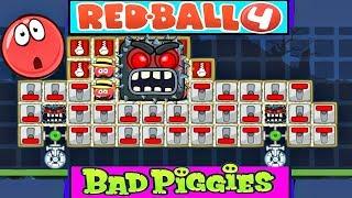 RED BALL 4 in THE GAME BAD PIGGIES (new hack 2018) Красный шарик 4 и плохие свинки