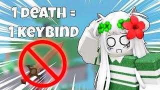 Roblox Bedwars 1 DEATH = 1 Keybind CHALLENGE! (But with memes)