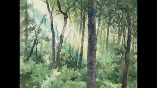 Without Sketch Landscape Watercolor - Morning Light (Arches rough ) NAMIL ART #shorts