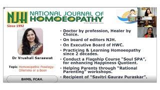 Homoeopathic Posology: Dilemma or Boon? I Dr Vrushali Saraswat I NJH Recorded Webinar Series