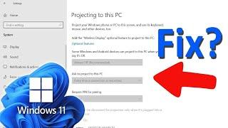 How To Fix "Projecting to This PC" Feature Disabled Problem in Windows 11