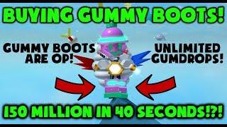 BUYING OP GUMMY BOOTS! - UNLIMITED GUMDROPS! - Roblox Bee Swarm Simulator