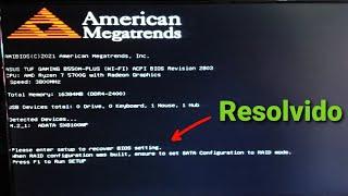 Please enter setup to recover bios setting - o que é e como resolver