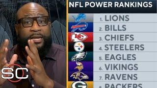 ESPN "Breaks Down" NFL Power Rankings Week 12: 1. Lions 2. Bills 3. Chiefs 4. Steelers 5. Eagles