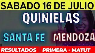 Quinielas Primera y matutina de Santa Fé y Mendoza, Sábado 16 de Julio