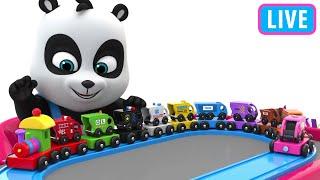 Pinky and Panda Learning Colors with Preschool Toy Train Live Stream